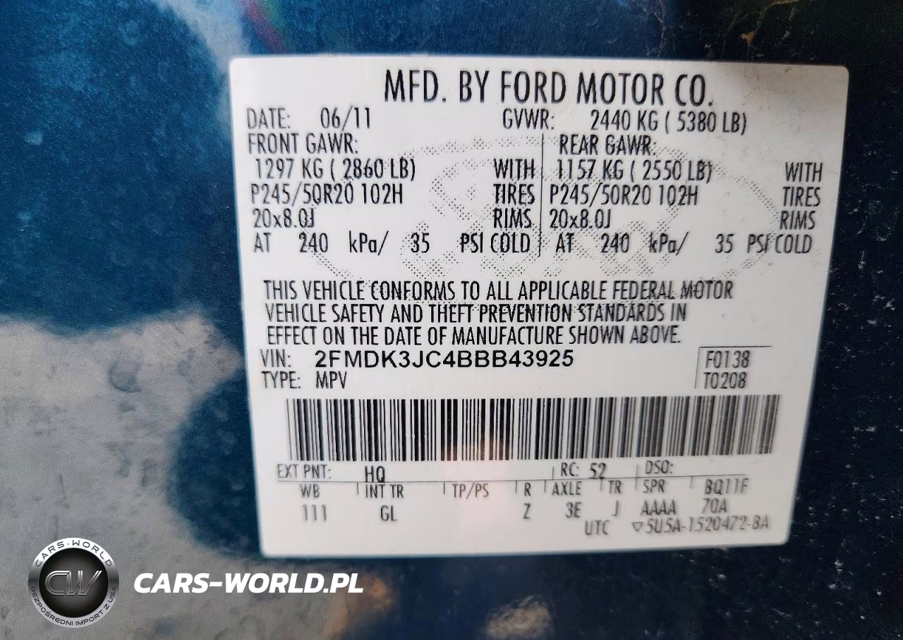 2011 Ford Edge Sel VIN:2FMDK3JC4BBB43925 - 14