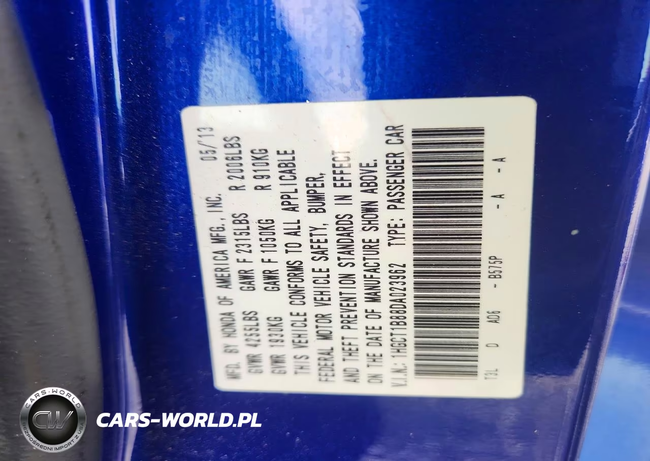 2013 Honda Accord Exl VIN:1HGCT1B88DA023962 - 12