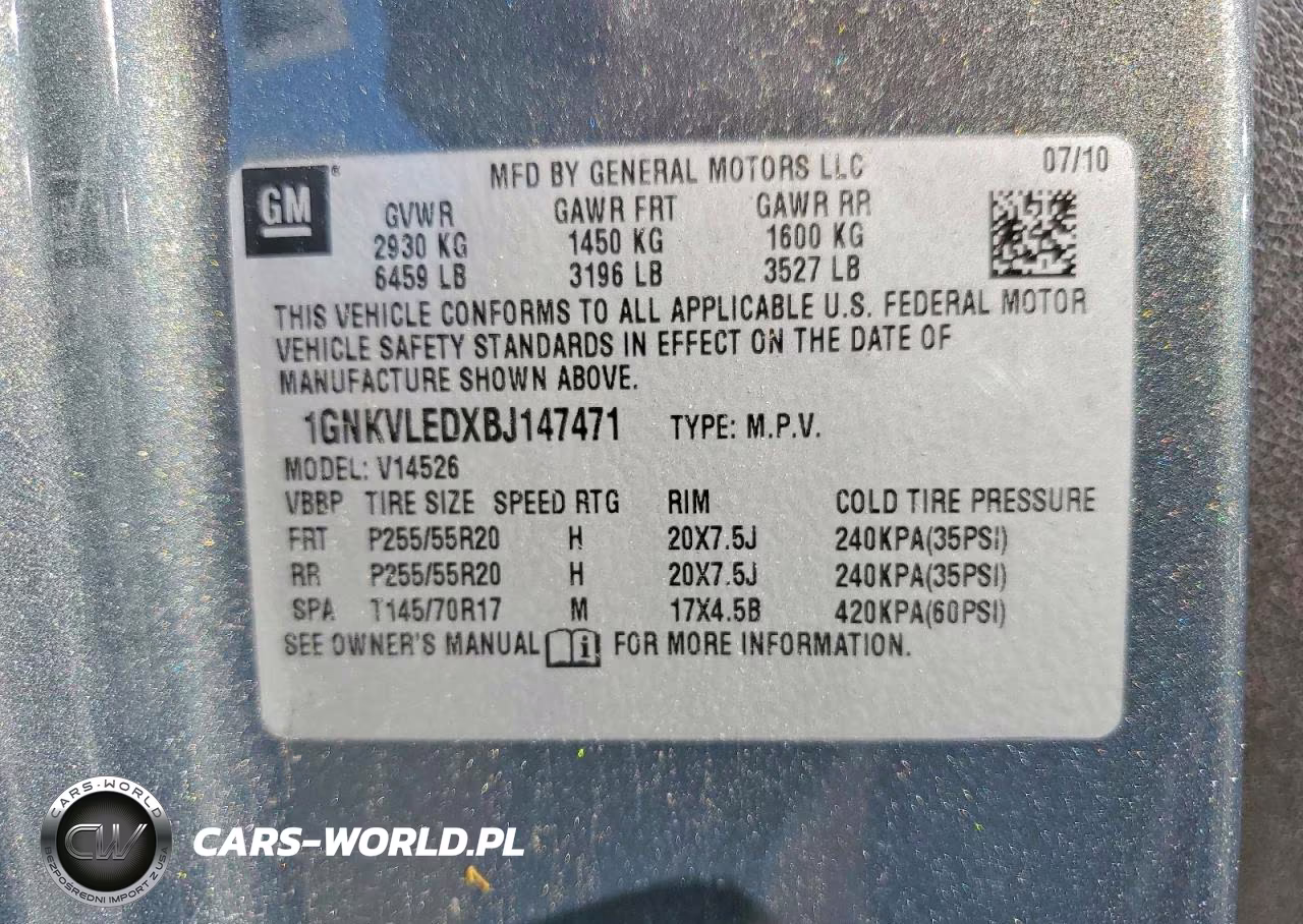 2011 Chevrolet Traverse Ltz VIN:1GNKVLEDXBJ147471 - 13