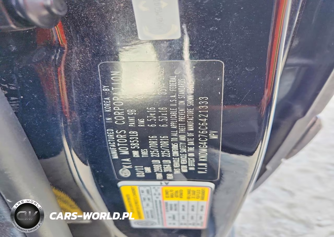 2012 Kia Sedona Lx VIN:KNDMG4C76C6421333 - 13