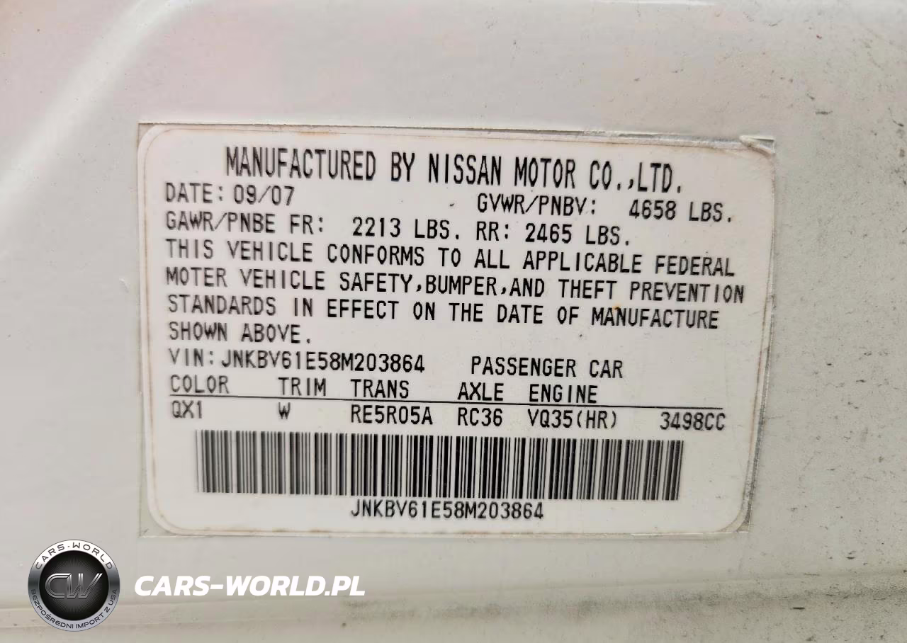 2008 Infiniti G35 X VIN:JNKBV61F58M261367 - 12