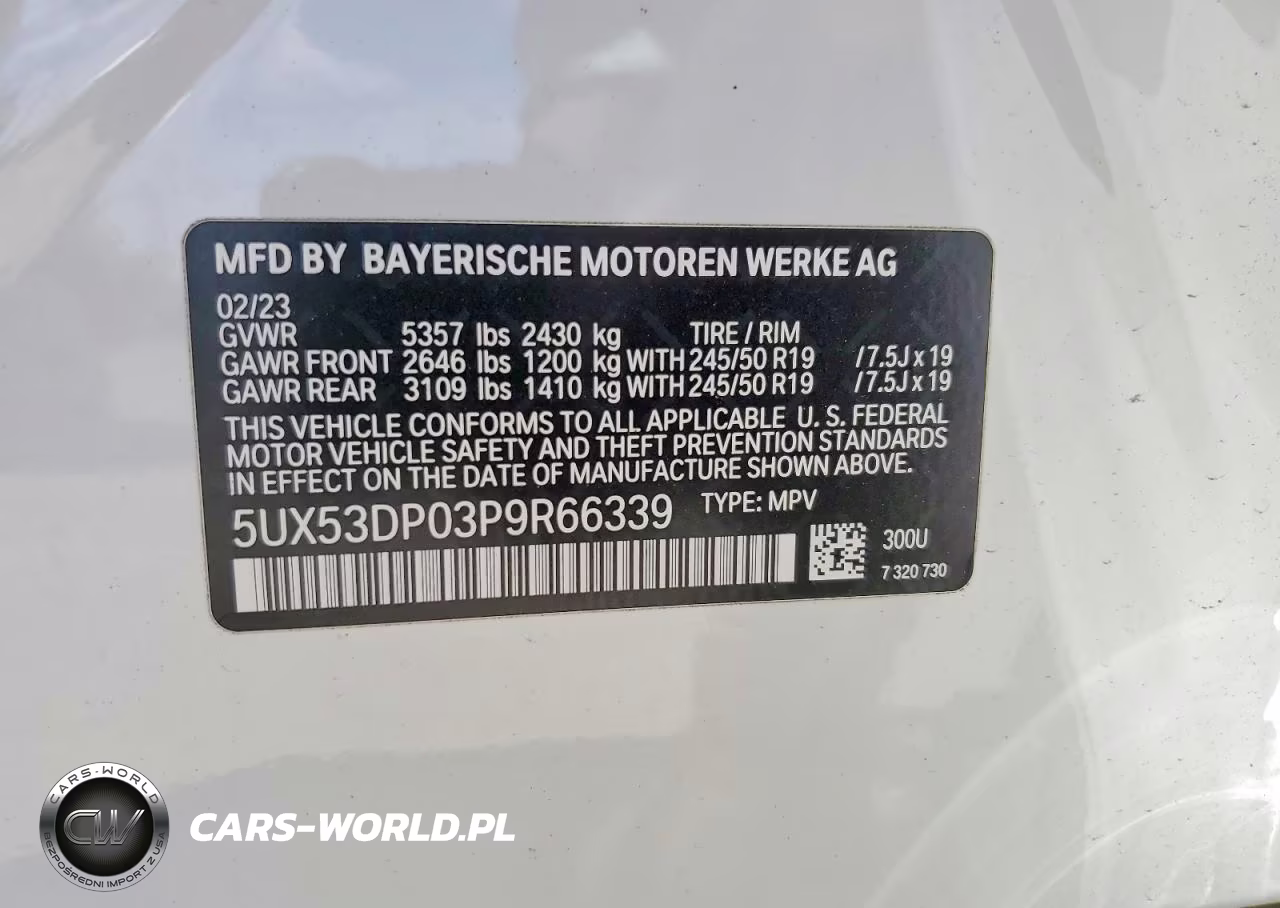 2023 BMW X3 xDrive30I VIN:5UX53DP03P9R66339 - 13