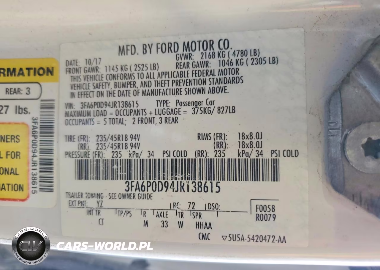 2018 Ford Fusion Titanium VIN:3FA6P0D94JR138615 - 12
