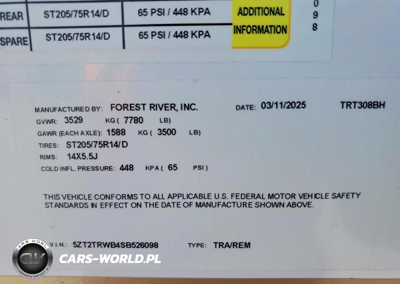 2025 Forest River Tracer Camper VIN:5ZT2TRWB4SB526098 - 10