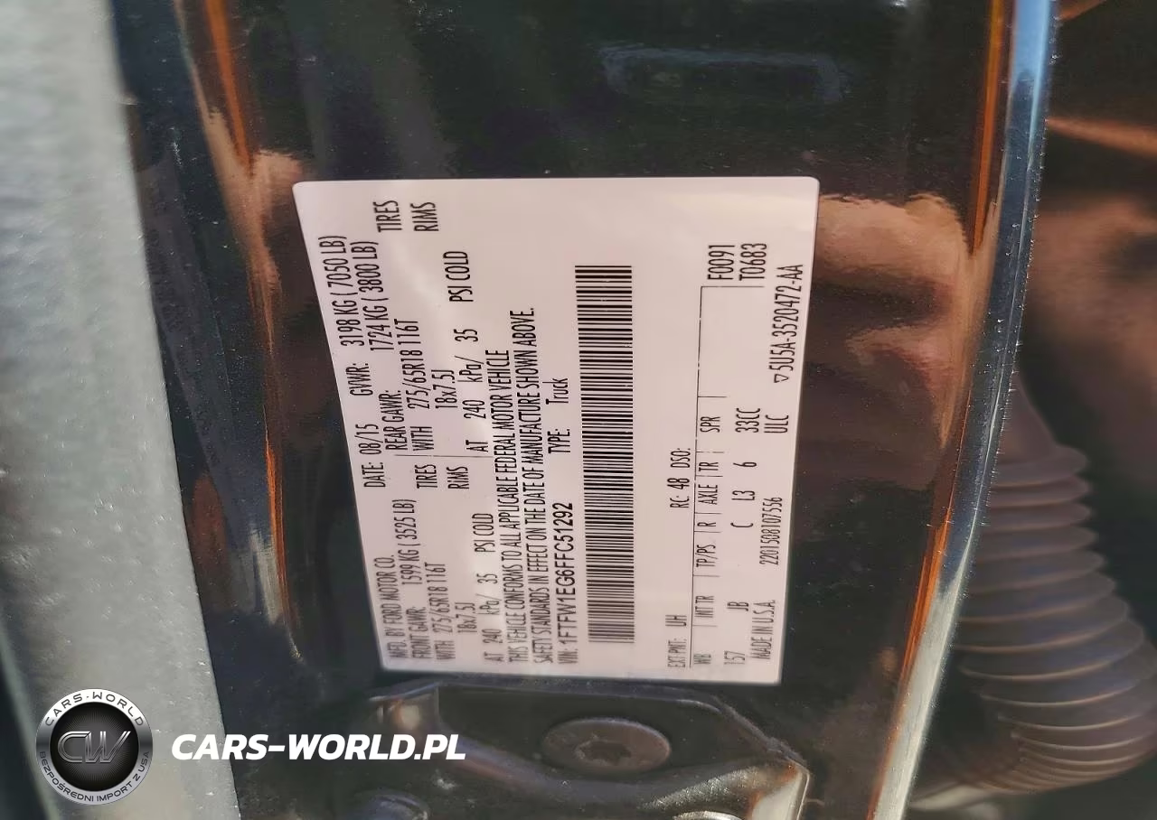 2015 Ford F150 Supercrew VIN:1FTFW1EG6FFC51292 - 12