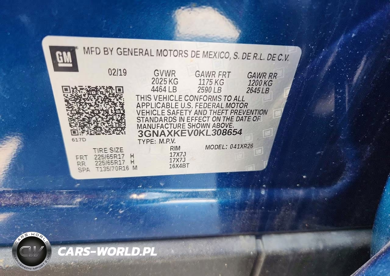 2019 Chevrolet Equinox Lt VIN:3GNAXKEV0KL308654 - 13