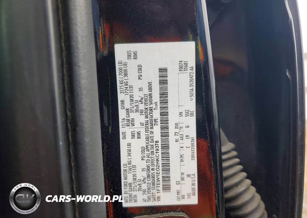 2017 Ford F150 Supercrew VIN:1FTEW1EG2HKC19378 - 12