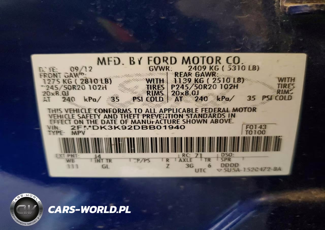 2013 Ford Edge Limited VIN:2FMDK3K92DBB01940 - 12