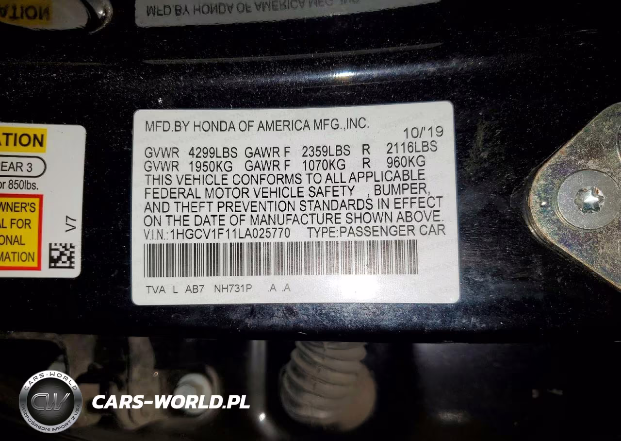 2020 Honda Accord Lx VIN:1HGCV1F11LA025770 - 12