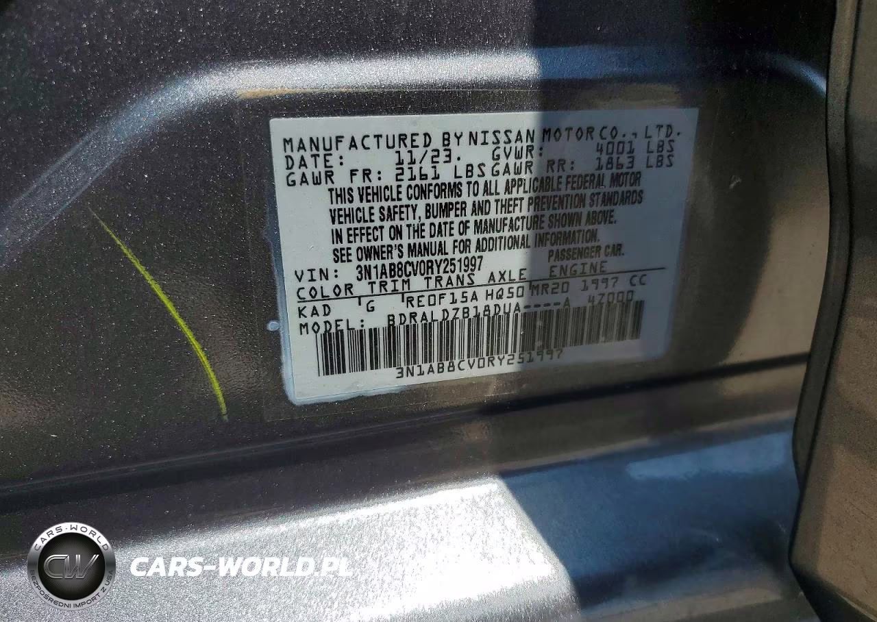 2024 Nissan Sentra Sv VIN:3N1AB8CV0RY251997 - 12