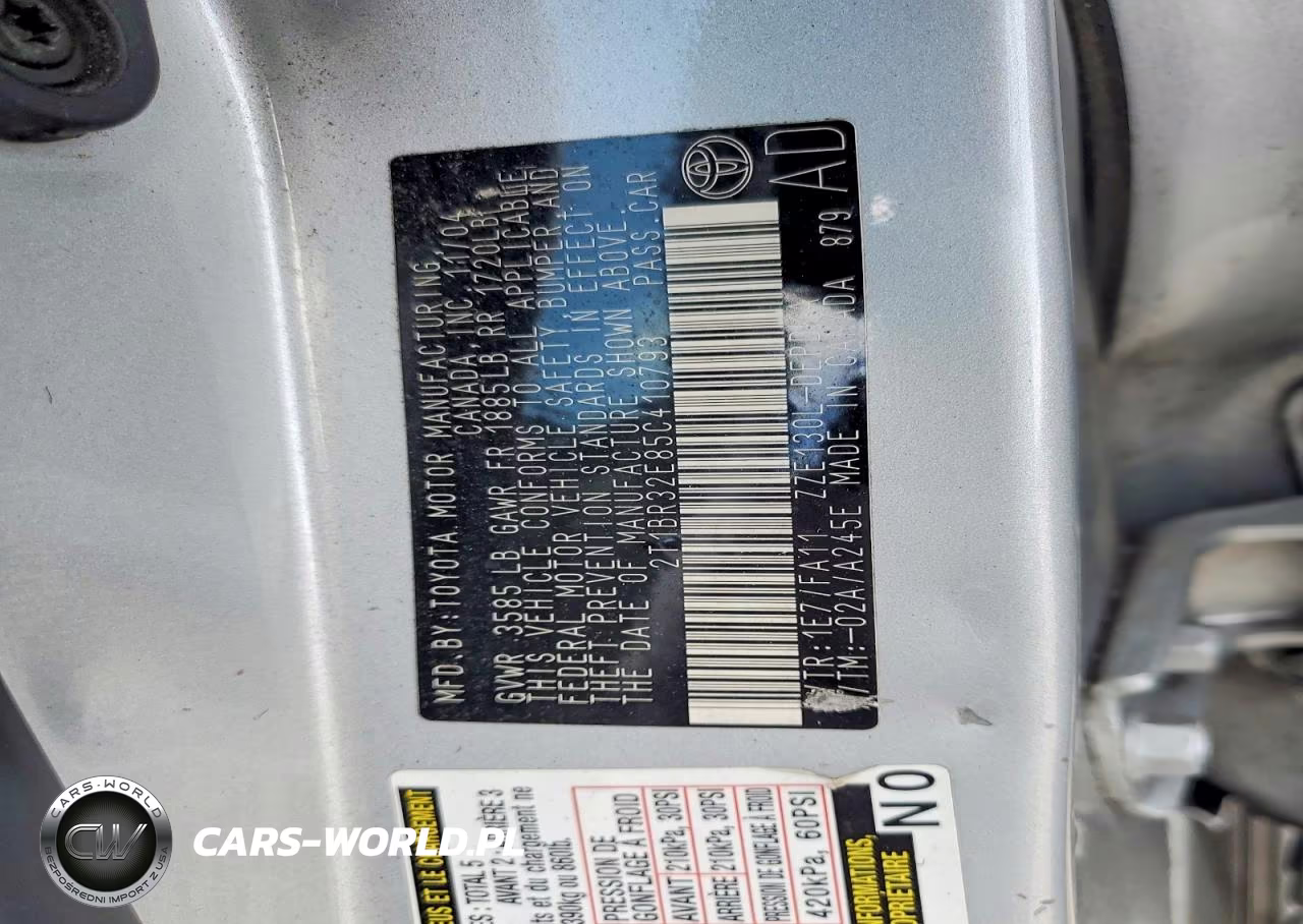 2005 Toyota Corolla Ce VIN:2T1BR32E85C410793 - 13
