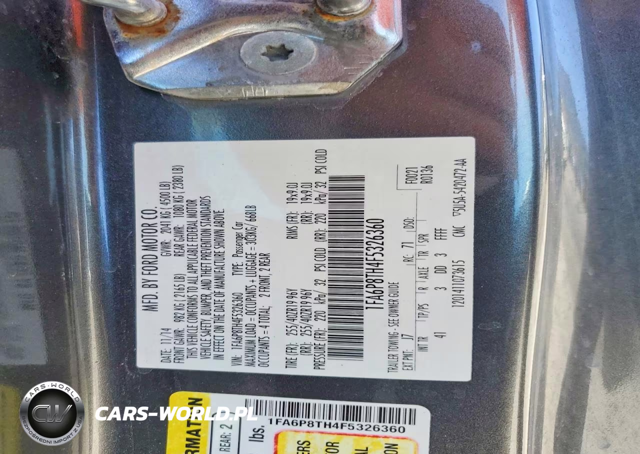 2015 Ford Mustang VIN:1FA6P8TH4F5326360 - 12