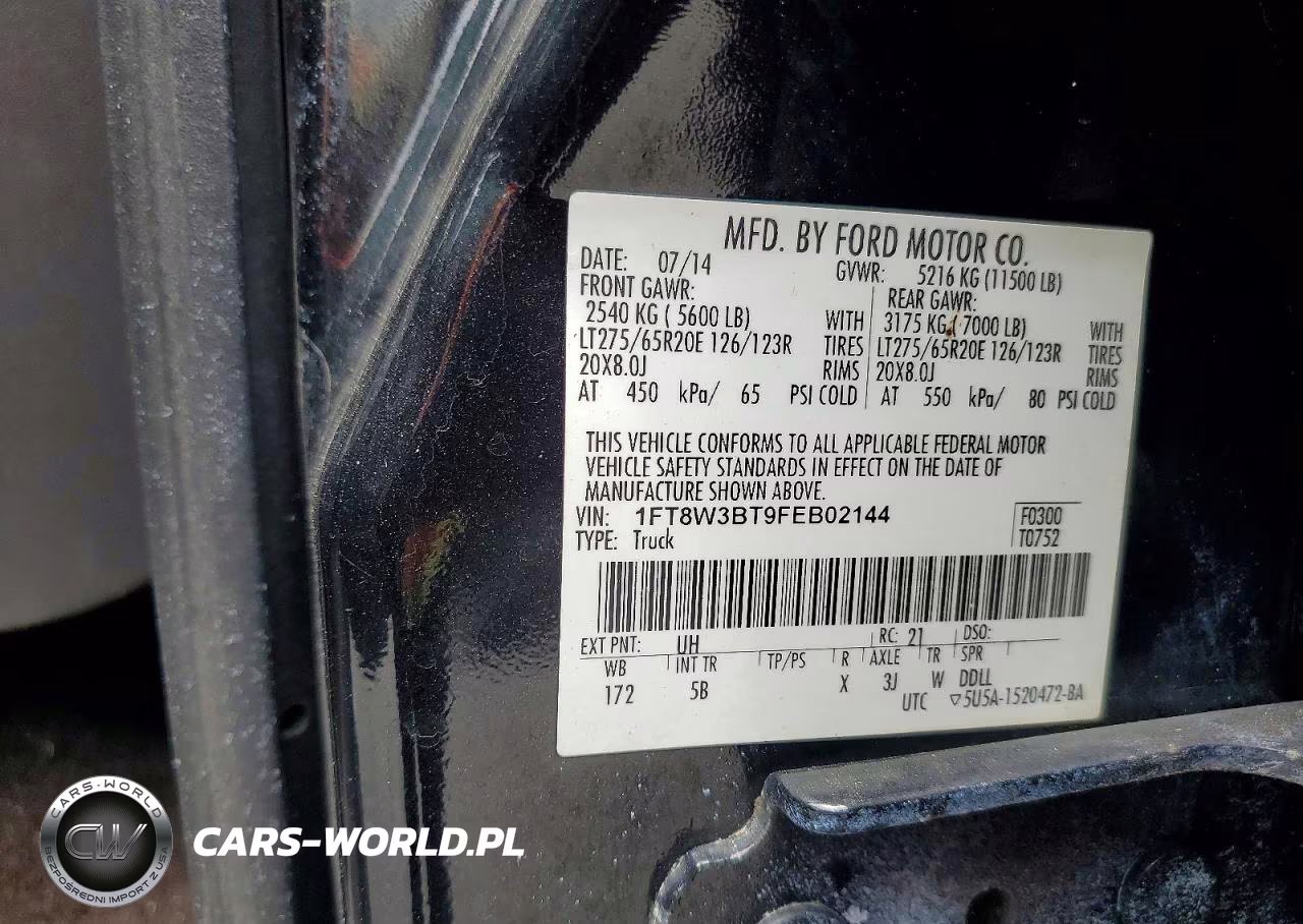 2015 Ford F350 Super Duty VIN:1FT8W3BT9FEB02144 - 12