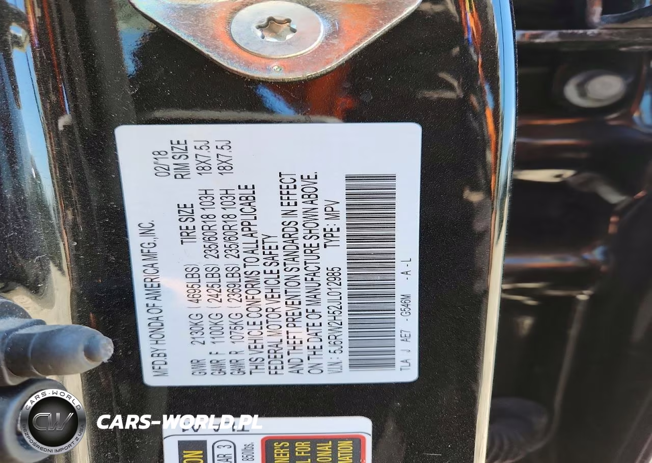 2018 Honda Cr-V Ex VIN:5J6RW2H52JL012985 - 14