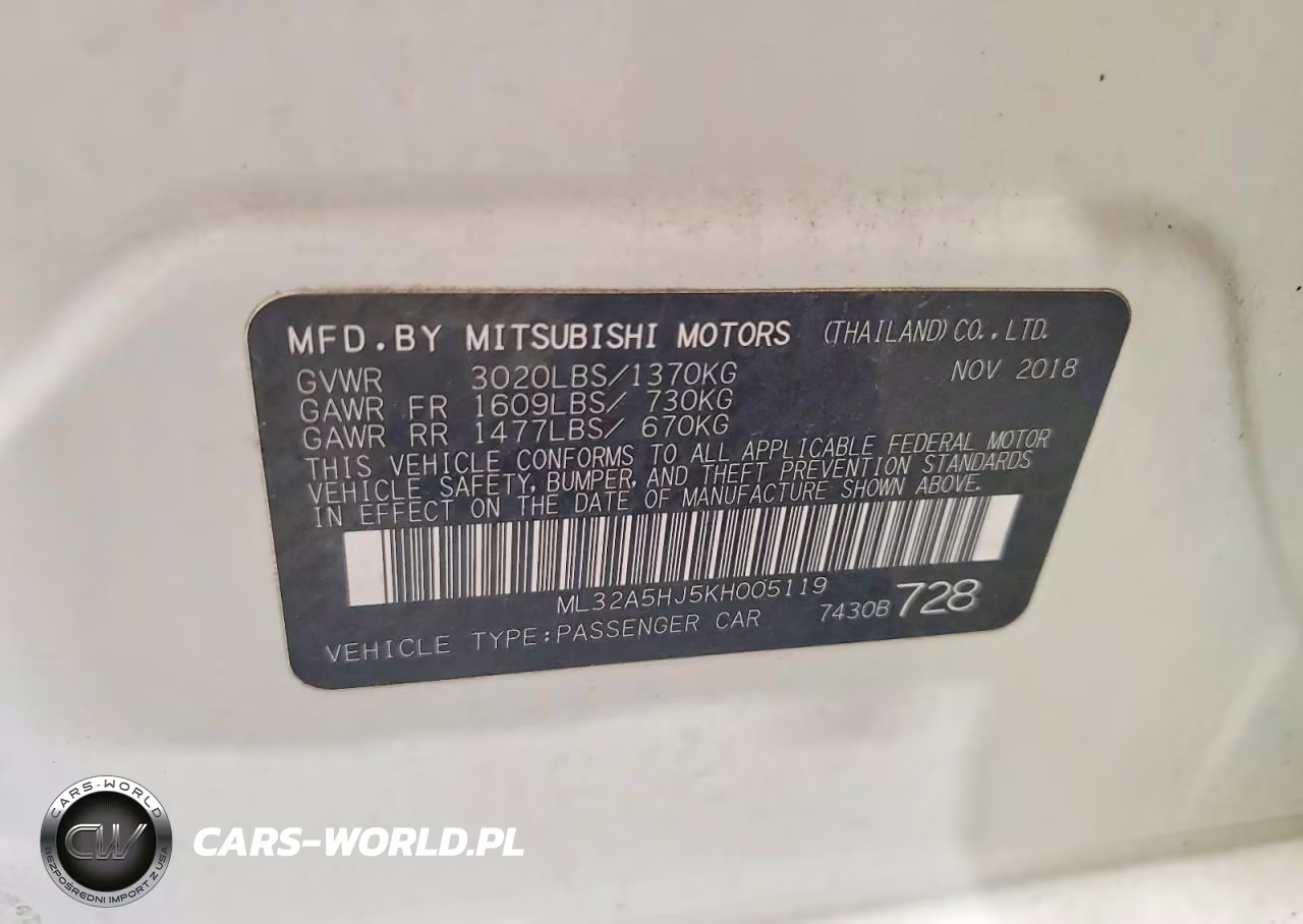 2019 Mitsubishi Mirage Le VIN:ML32A5HJ5KH005119 - 12