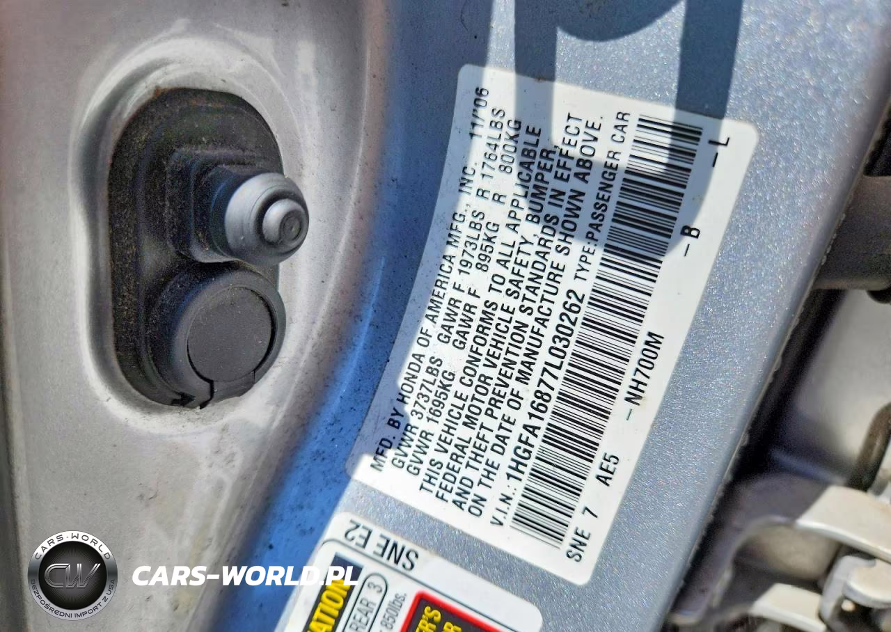 2007 Honda Civic Ex VIN:1HGFA16877L030262 - 13