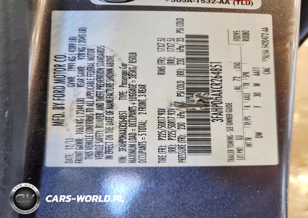 2012 Ford Fusion Se VIN:3FAHP0HAXCR264851 - 12