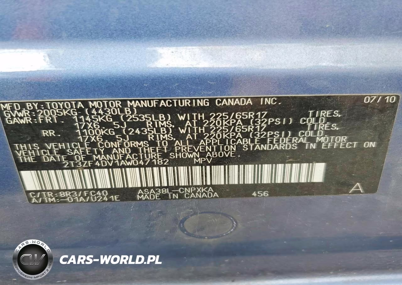 2010 Toyota Rav4 Base VIN:2T3ZF4DV1AW047182 - 13