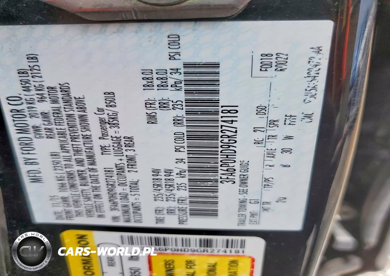 2016 Ford Fusion Se VIN:3FA6P0HD9GR274181 - 12