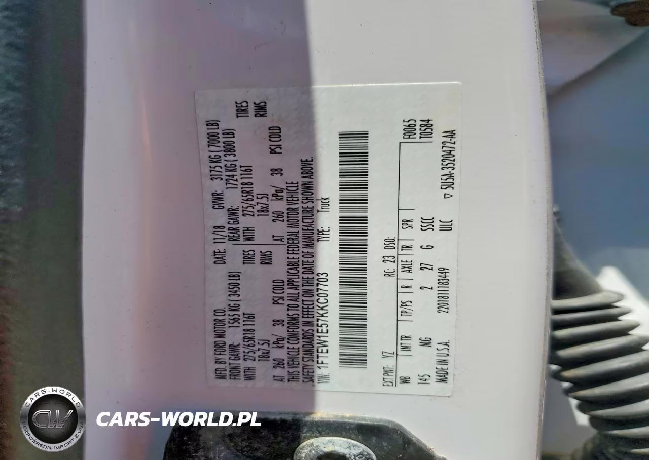 2019 Ford F150 Supercrew VIN:1FTEW1E57KKC07703 - 12