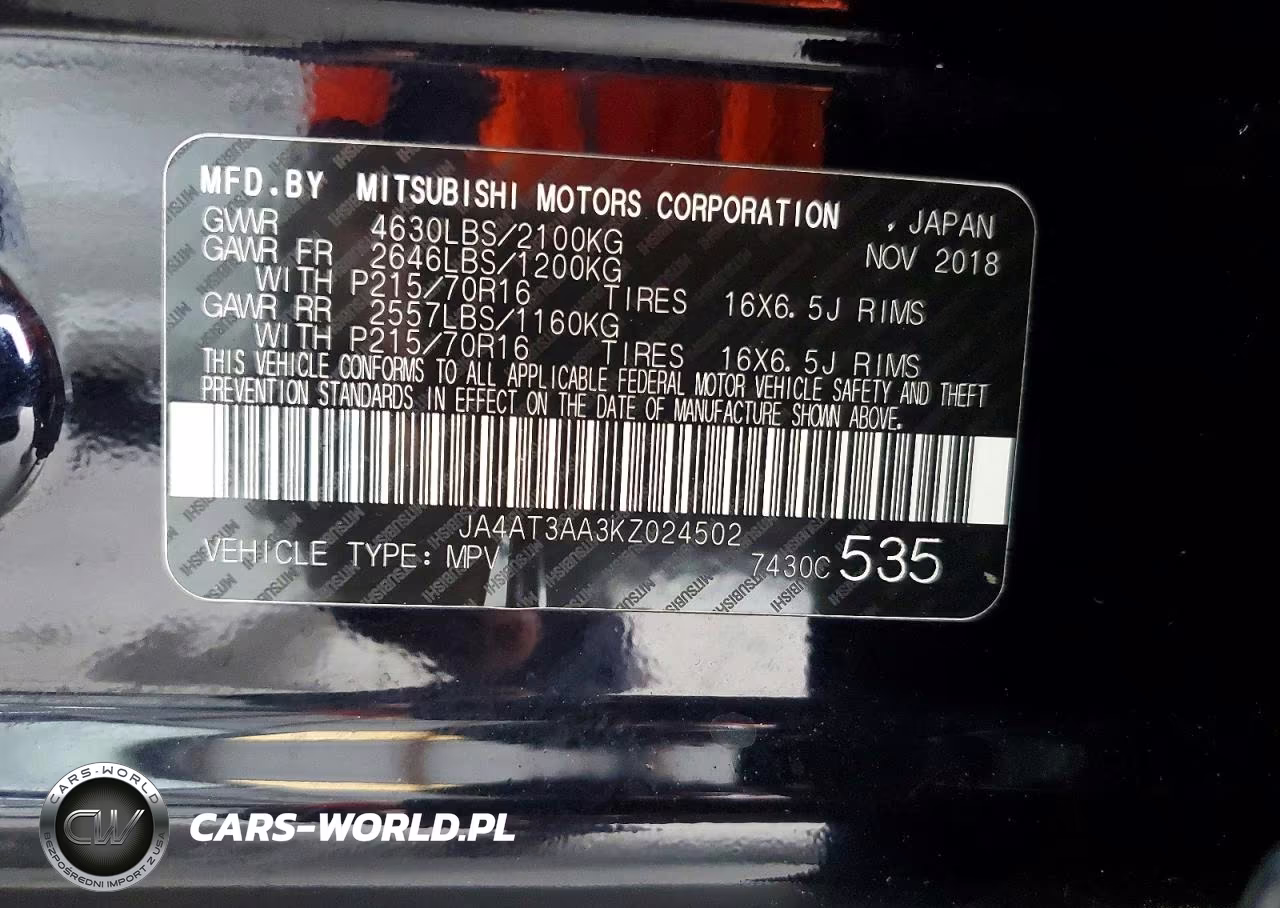2019 Mitsubishi Eclipse Cross Es VIN:JA4AT3AA3KZ024502 - 12
