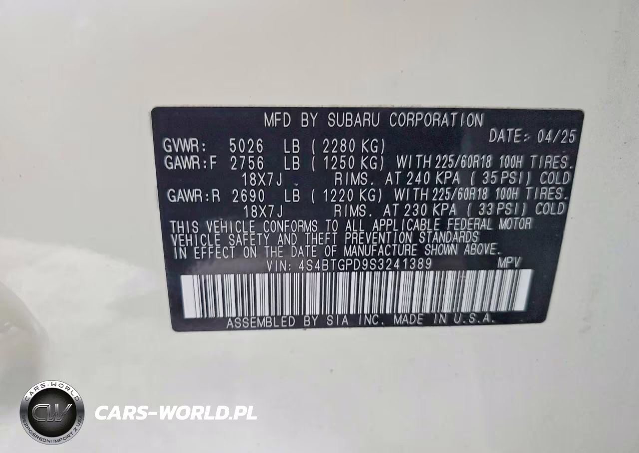 2025 Subaru Outback Touring VIN:4S4BTGPD9S3241389 - 13