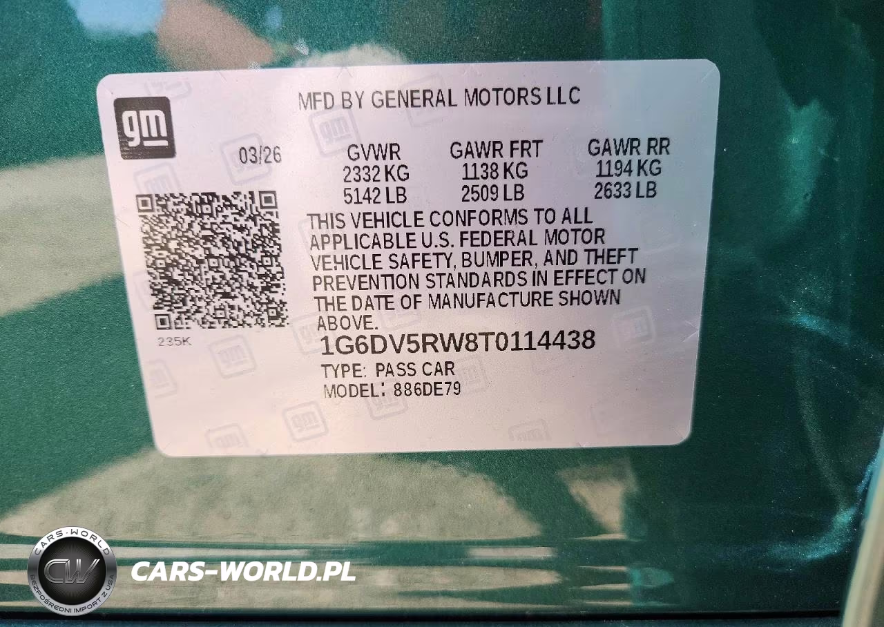 2026 Cadillac Ct5-V VIN:1G6DV5RW8T0114438 - 12