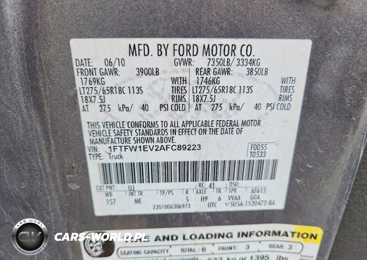 2010 Ford F150 Supercrew VIN:1FTFW1EV2AFC89223 - 12