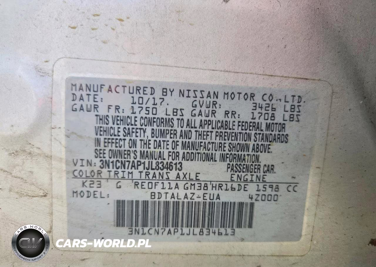 2018 Nissan Versa S Plus VIN:3N1CN7AP1JL834613 - 12
