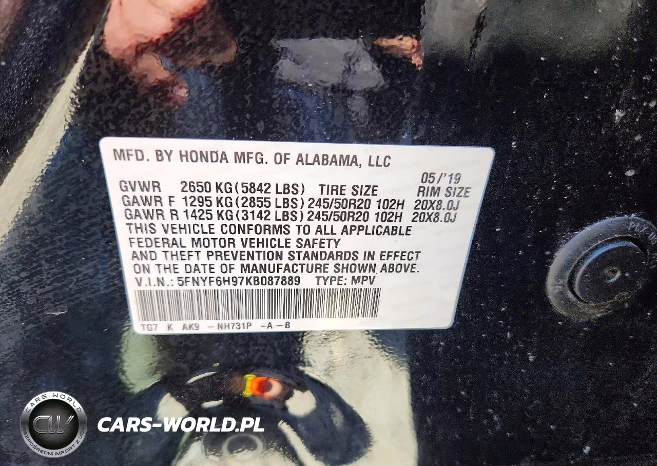 2019 Honda Pilot Touring VIN:5FNYF6H97KB087889 - 13