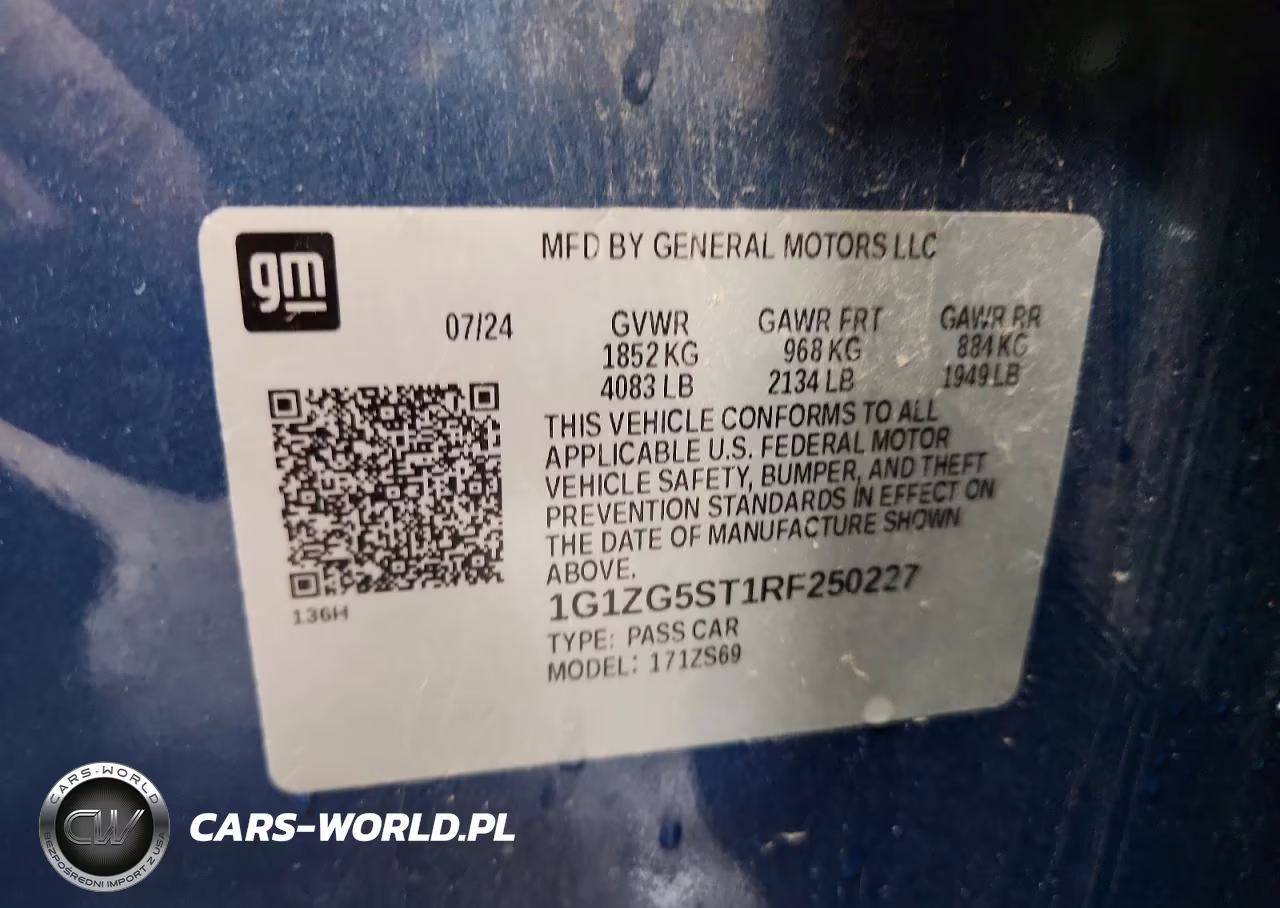 2024 Chevrolet Malibu Rs VIN:1G1ZG5ST1RF250227 - 12