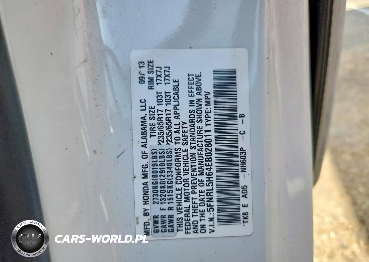 2014 Honda Odyssey Exl VIN:5FNRL5H64EB028011 - 13