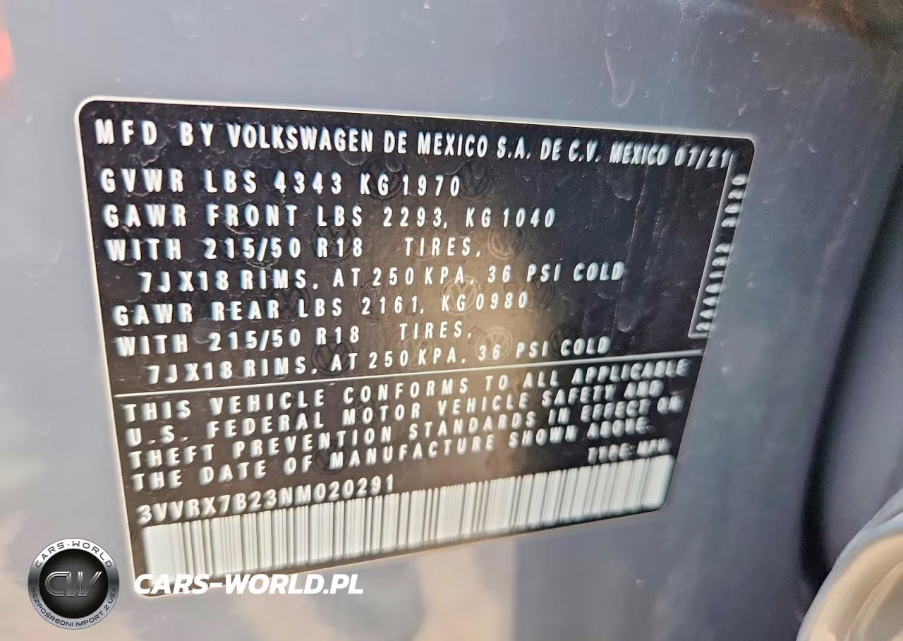 2022 Volkswagen Taos Se VIN:3VVRX7B23NM020291 - 12