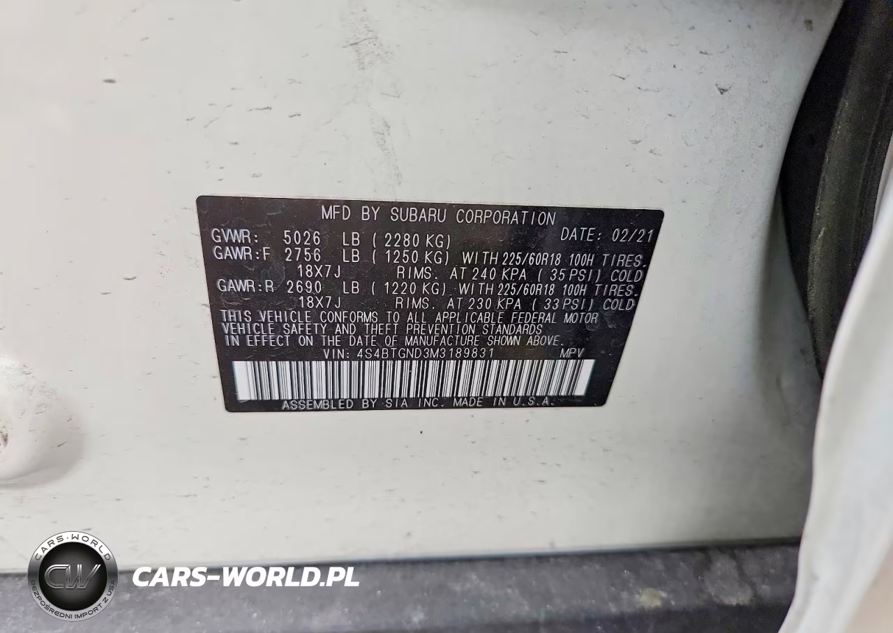 2021 Subaru Outback Limited Xt VIN:4S4BTGND3M3189831 - 12