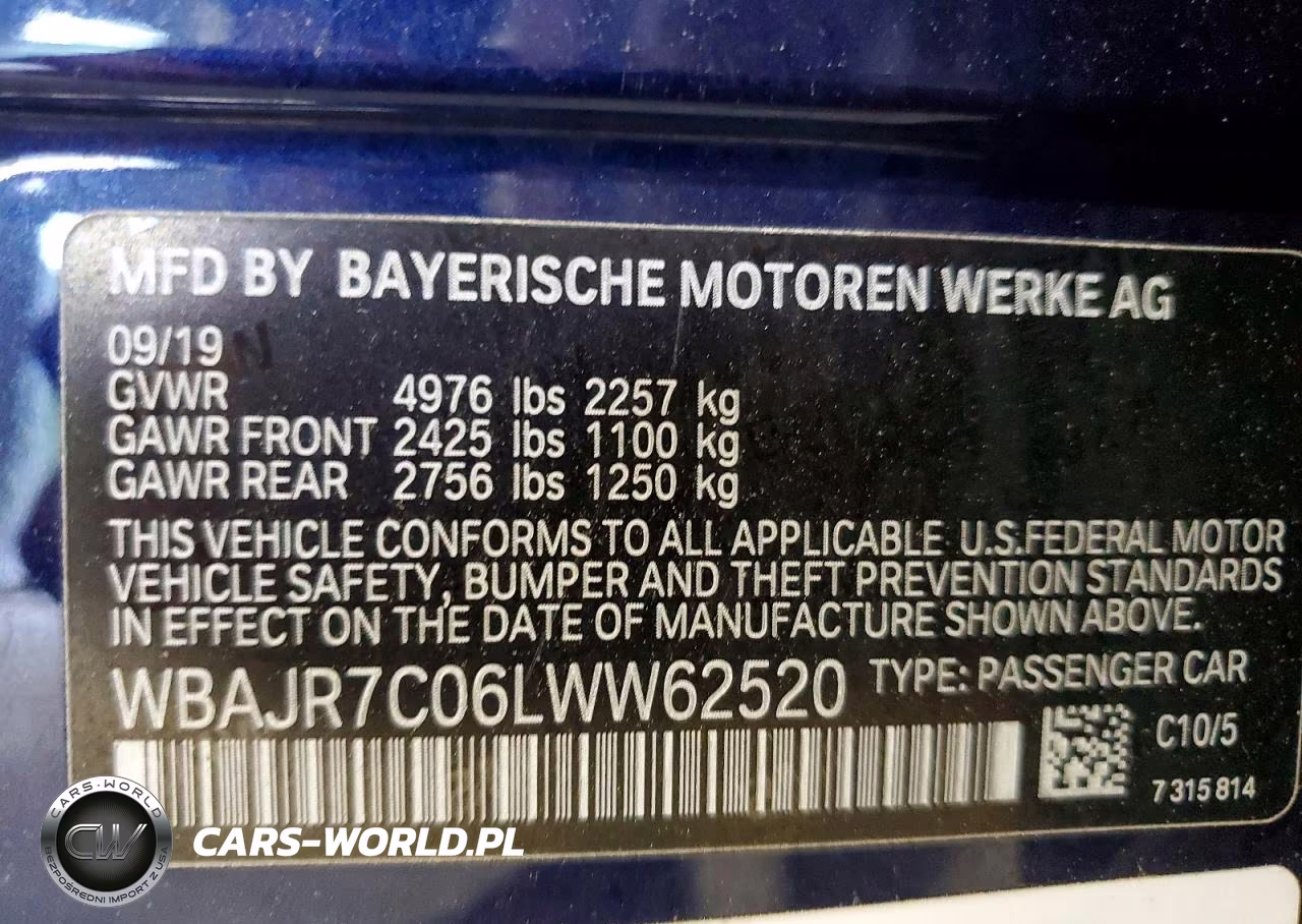 2020 BMW 530 Xi VIN:WBAJR7C06LWW62520 - 12