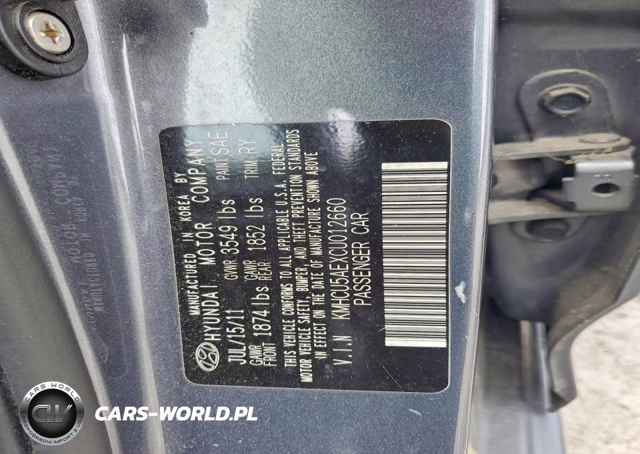 2012 Hyundai Accent Se VIN:KMHCU5AEXCU012660 - 12