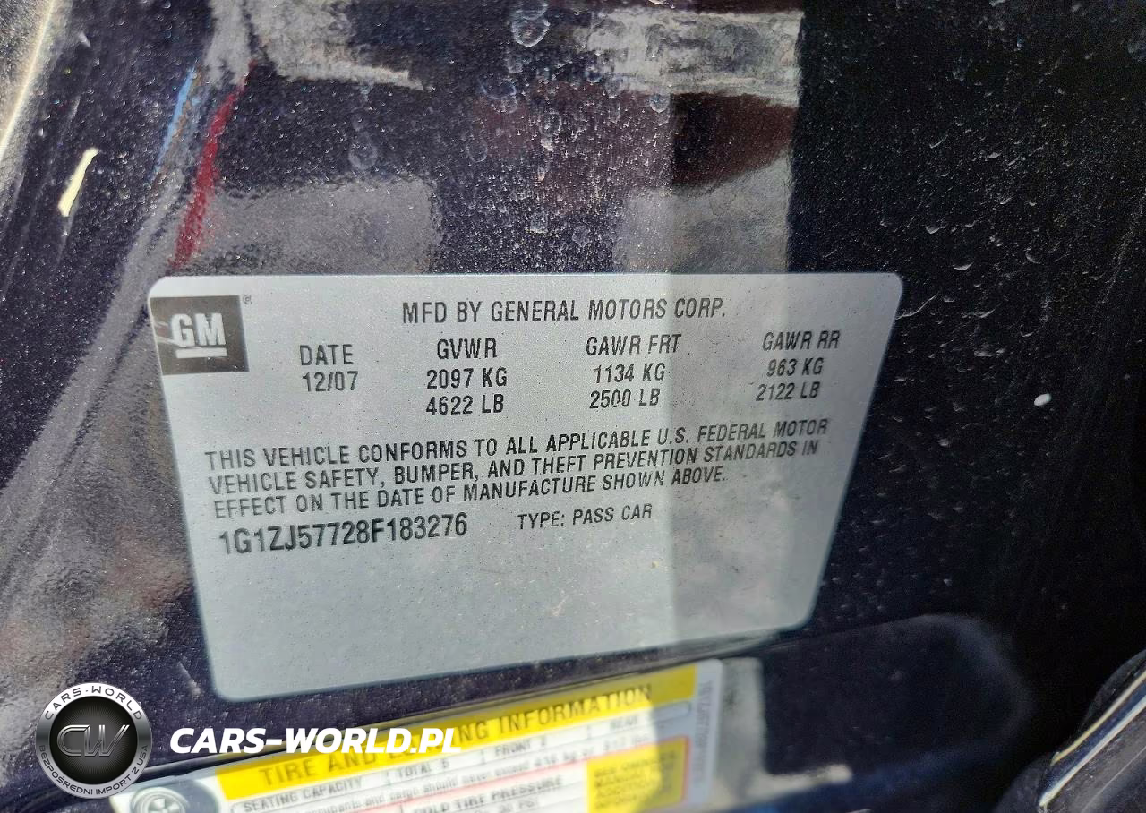 2008 Chevrolet Malibu 2Lt VIN:1G1ZJ57728F183276 - 12