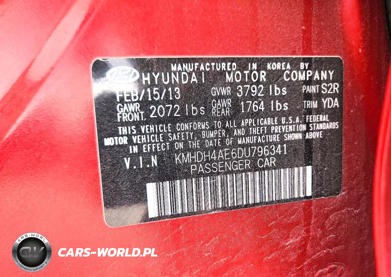 2013 Hyundai Elantra Gls VIN:KMHDH4AE6DU796341 - 12