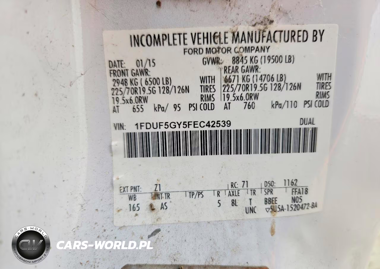 2015 Ford F550 Super Duty VIN:1FDUF5GY5FEC42539 - 12