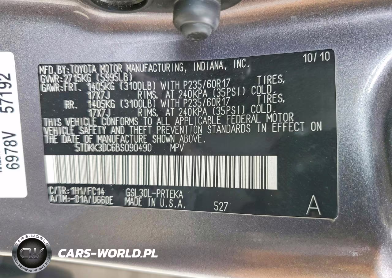 2011 Toyota Sienna Le VIN:5TDKK3DC6BS090490 - 13
