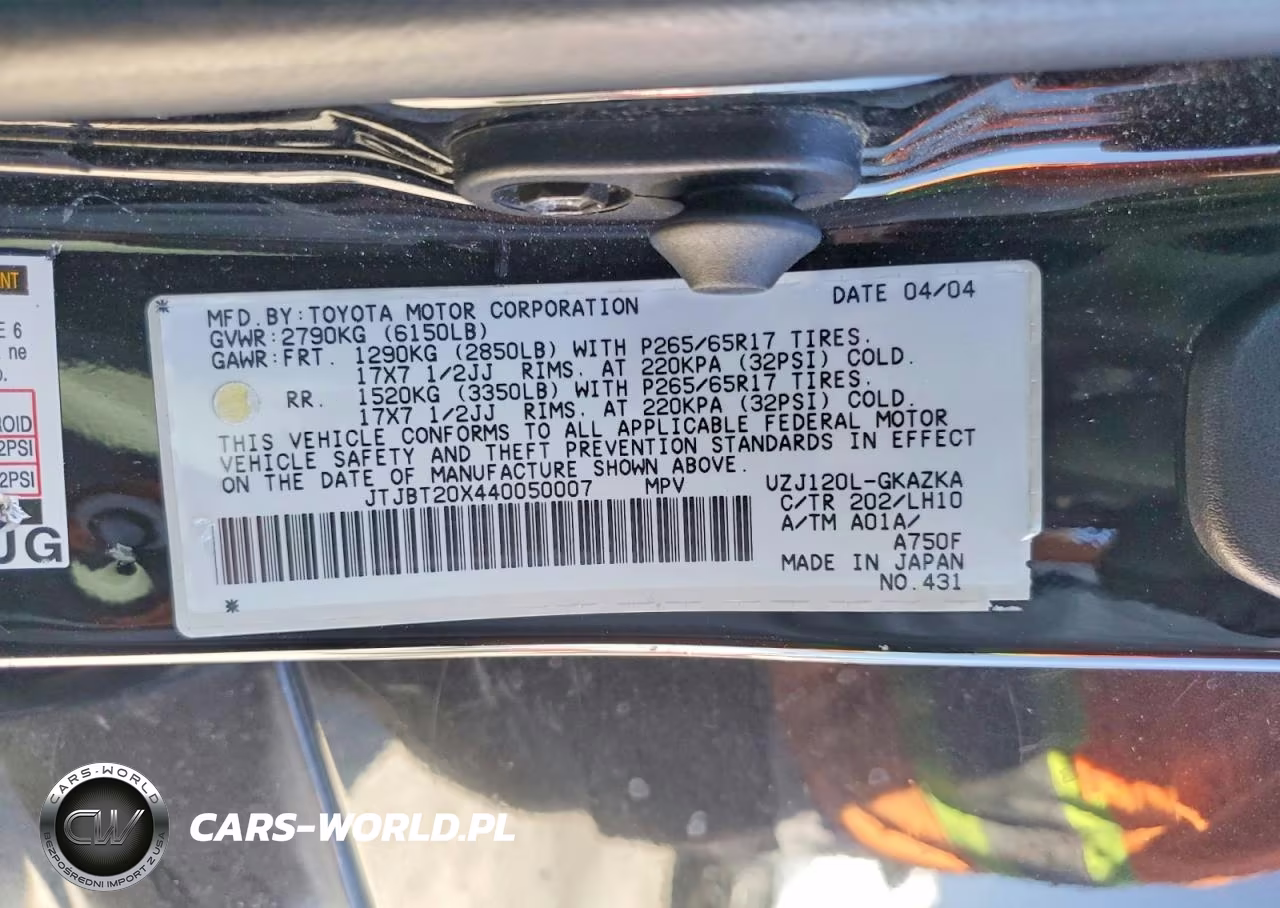 2004 Lexus Gx 470 VIN:JTJBT20X440050007 - 14