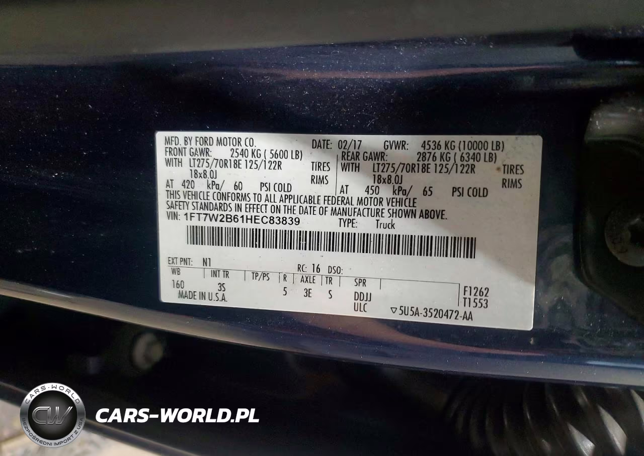 2017 Ford F250 Super Duty VIN:1FT7W2B61HEC83839 - 12
