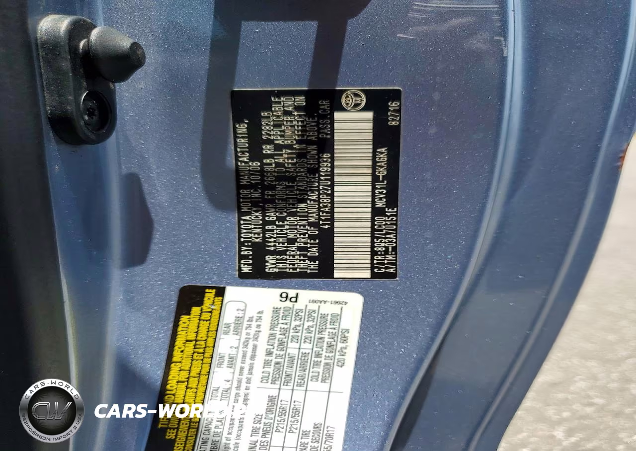 2007 Toyota Camry VIN:4T1FA38P27U119936 - 12