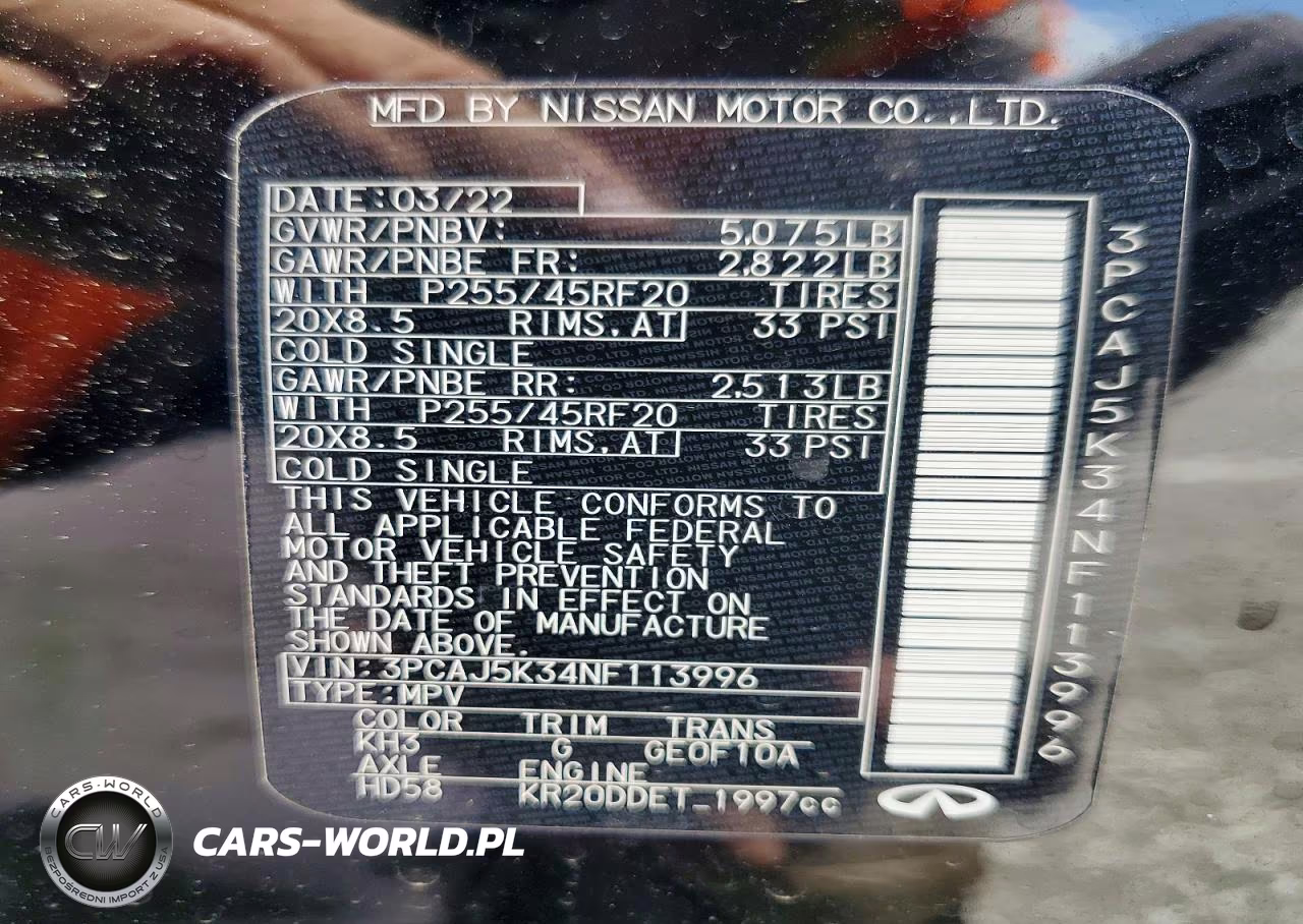 2022 Infiniti Qx55 Essential VIN:3PCAJ5K34NF113996 - 14
