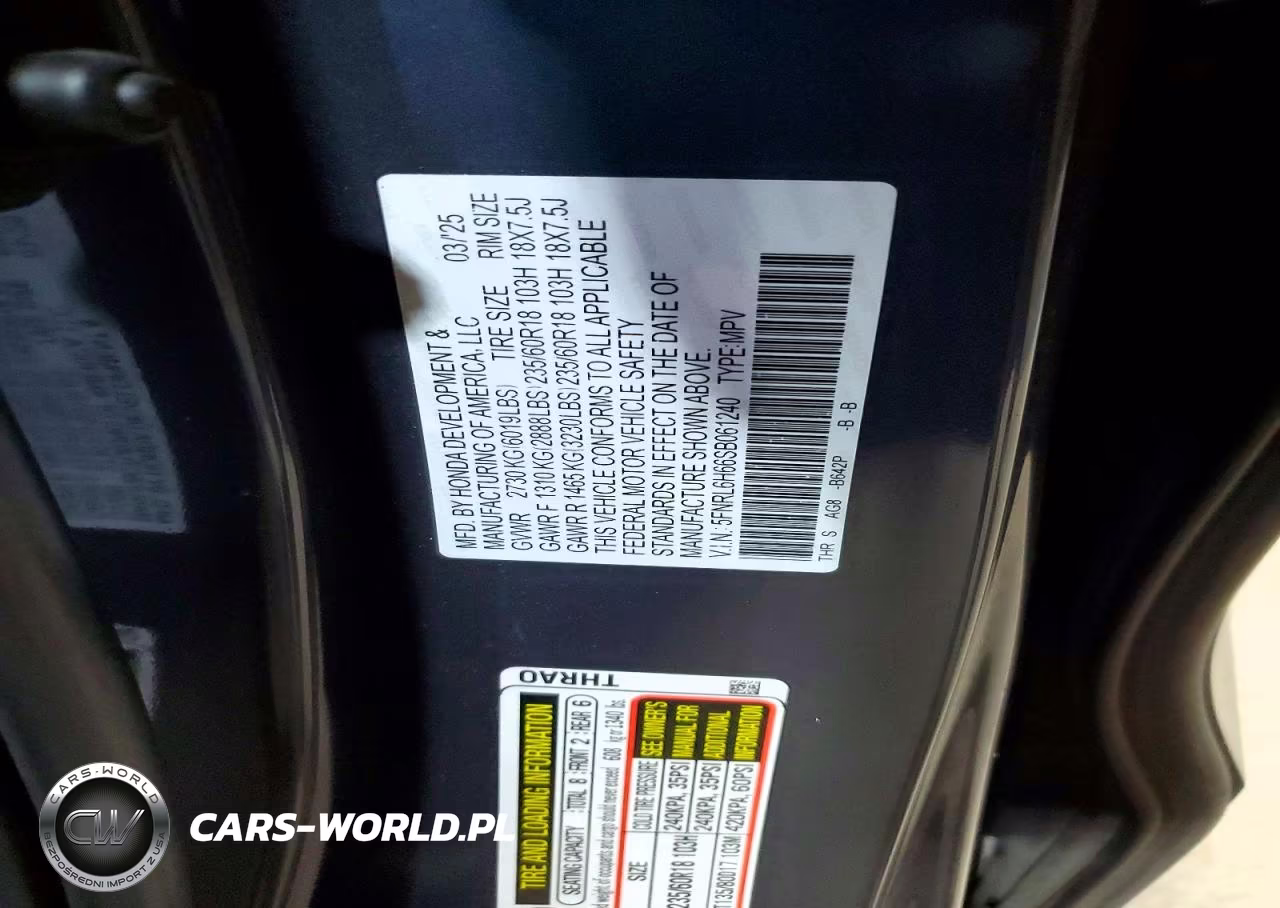 2025 Honda Odyssey Exl VIN:5FNRL6H66SB061240 - 14
