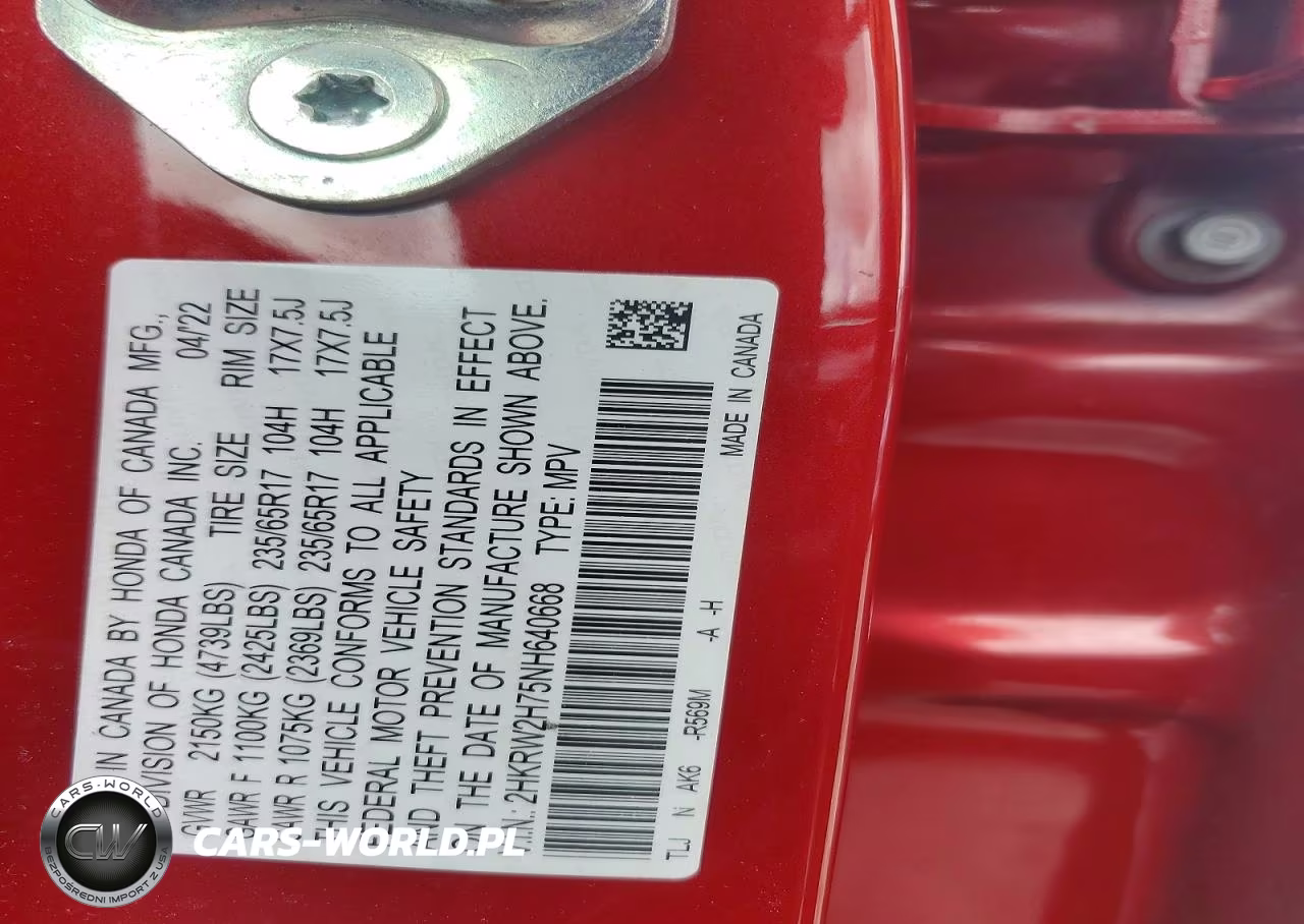 2022 Honda Cr-V Se VIN:2HKRW2H75NH640668 - 13