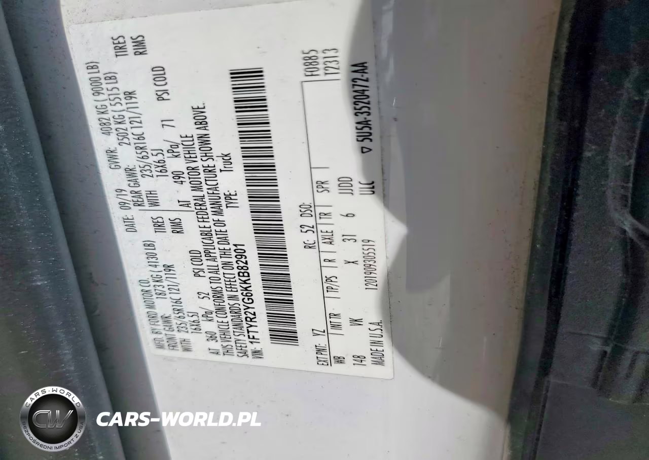 2019 Ford Transit T-250 VIN:1FTYR2YG6KKB82901 - 14