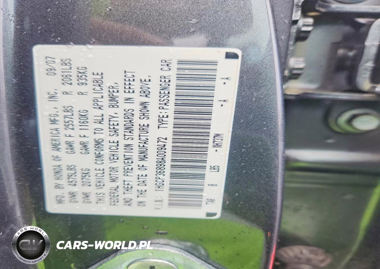 2008 Honda Accord Exl VIN:1HGCP36898A009472 - 12
