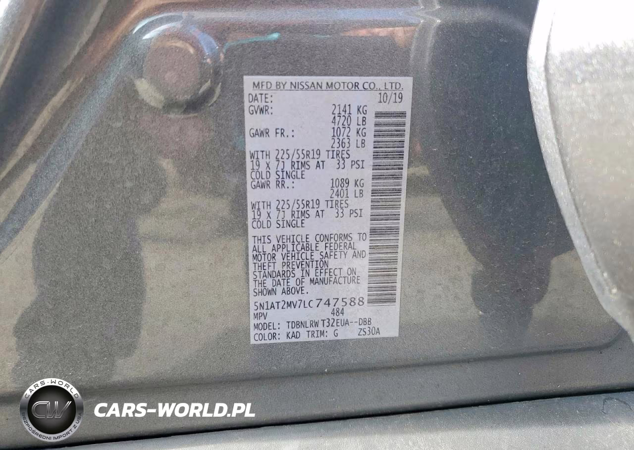 2020 Nissan Rogue Sl VIN:5N1AT2MV7LC747588 - 13