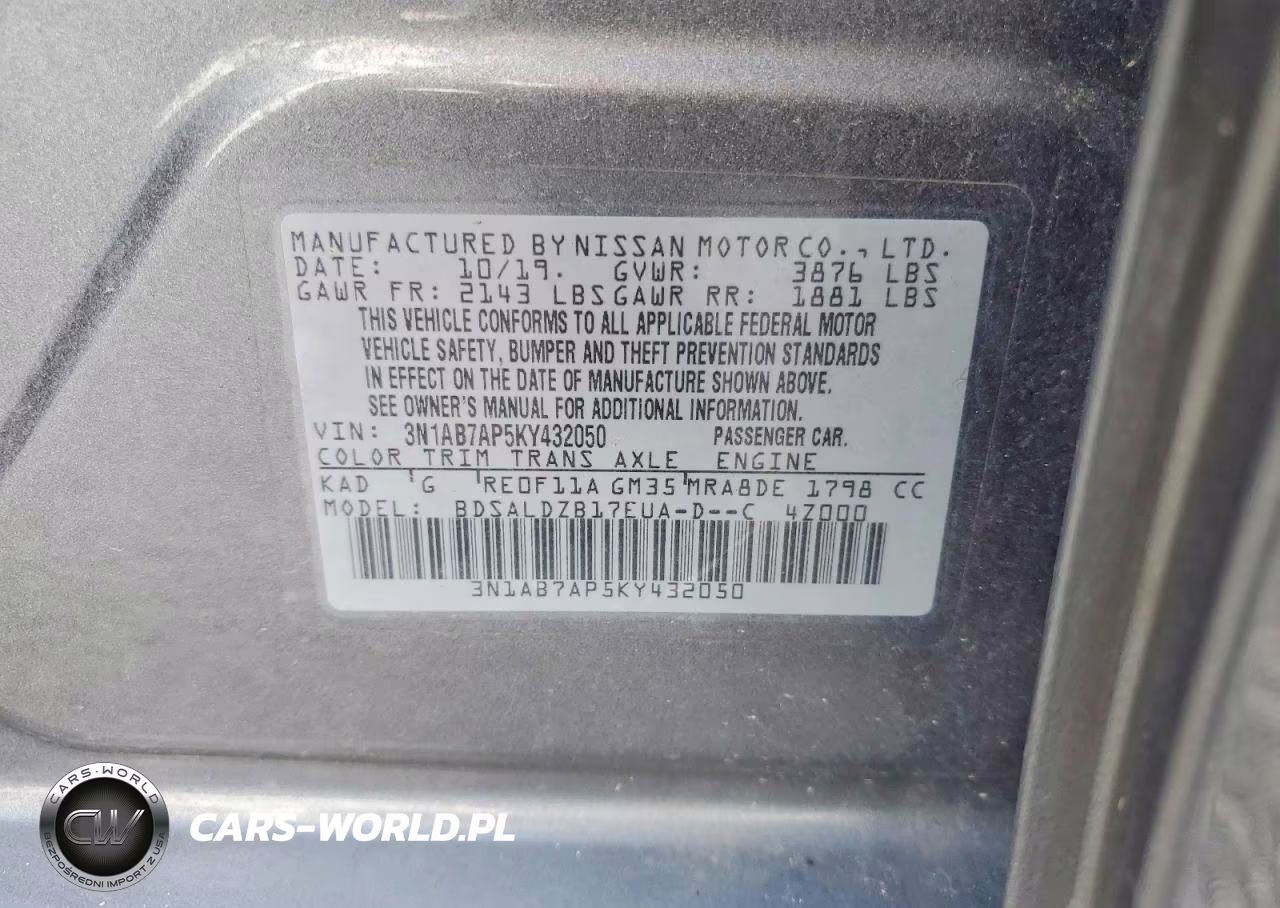 2019 Nissan Sentra Sv VIN:3N1AB7AP5KY432050 - 13